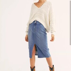 We The Free Maddie midi denim skirt sz 29